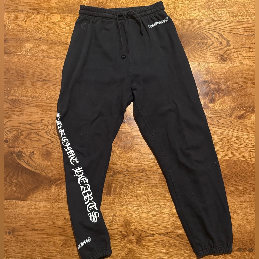 Chrome Hearts Black Sweatpants with White Logo